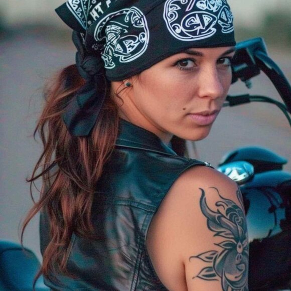 Jack Daniels Unisex Bandana/Scarf - Black/White - Picture 5 of 6